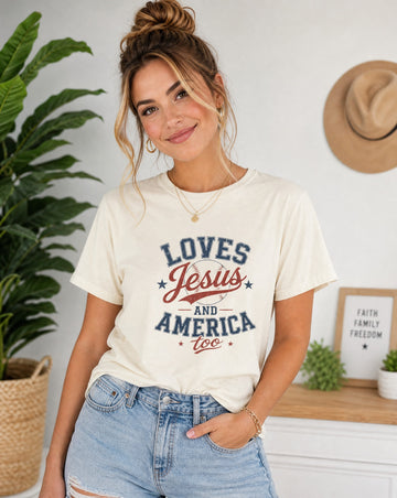 Loves Jesus and America Too T-Shirt