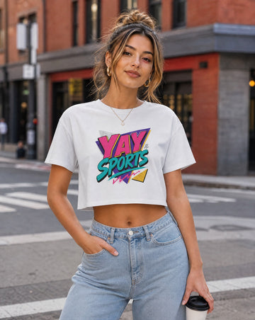 Retro Yay Sports Crop  Crop Top