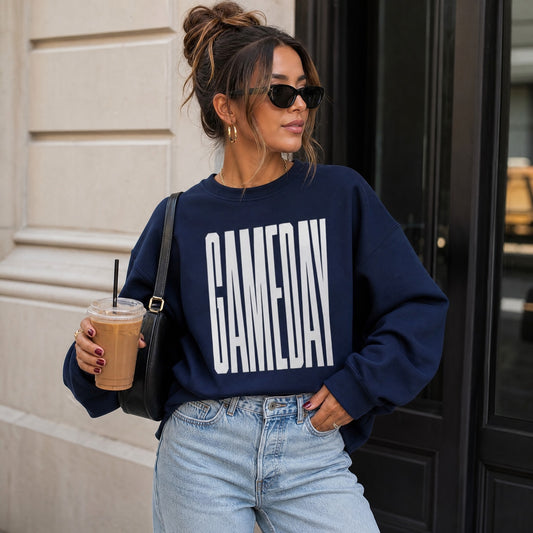 Bold Football Game Day Crewneck Sweatshirt