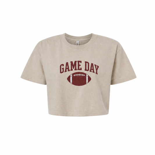 Game Day Football Cropped T-Shirt