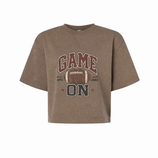 Game On Football Vintage French Terry Boxy Tee