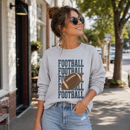 Vintage Football Graphic Crewneck Sweatshirt