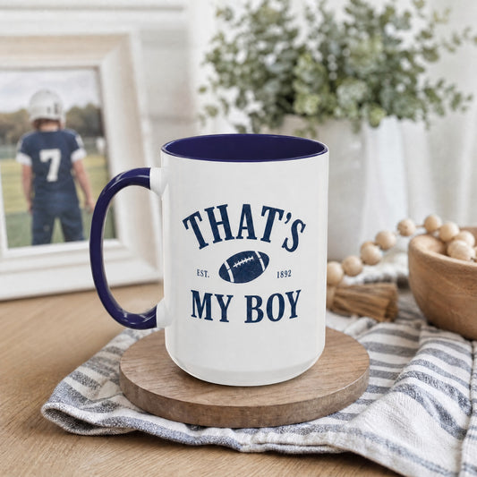 That's My Boy Football Ceramic Coffee Mug, 15 oz