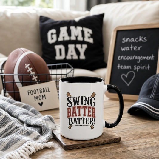 Swing Batter Batter Baseball Mug, 15 oz