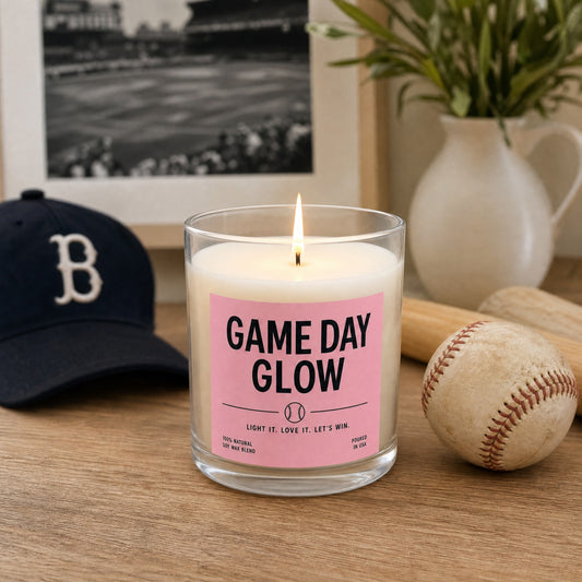 Game Day Glow Baseball Soy Candle, 11 oz