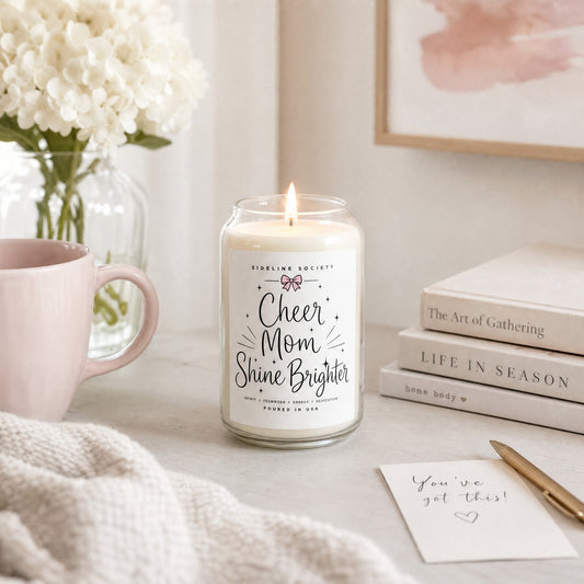 Cheer Mom Shine Brighter Soy Candle,  13.75 oz