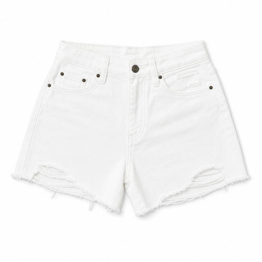 Judy Blue High Waist White Dad Shorts