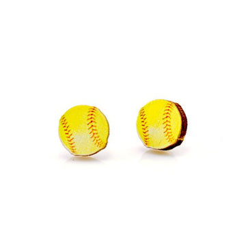 Softball Stud Earrings | Lightweight Softball Post Earrings