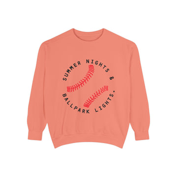 Summer Nights & Ballpark Lights Sweatshirt | Vintage Baseball Crewneck Pullover