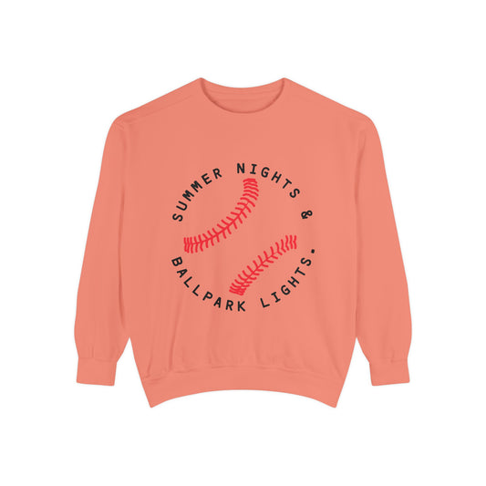 Summer Nights & Ballpark Lights Sweatshirt | Vintage Baseball Crewneck Pullover