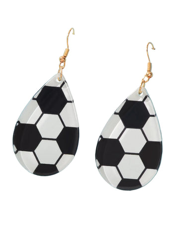 World Cup Soccer Ball Drop Earrings | Sporty Soccer Fan Statement Earrings