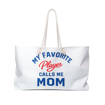 My Favorite Player Calls Me Mom Weekender Bag | Baseball Mom Travel Tote