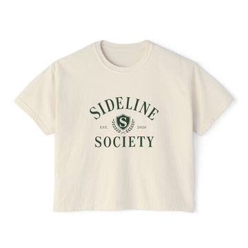 Sideline Society Boxy Tee | Vintage Collegiate Graphic Cropped T-Shirt