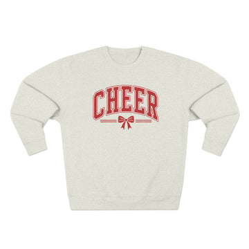 Cheer Sweatshirt with Bow | Cheerleader Crewneck Sweatshirt Game Day Pullover