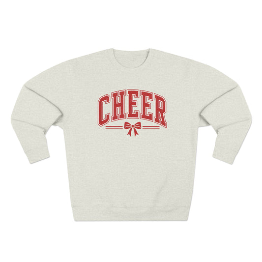 Cheer Sweatshirt with Bow | Cheerleader Crewneck Sweatshirt Game Day Pullover