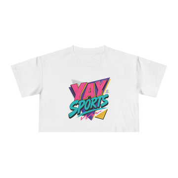 Yay Sports Crop Tee | Retro Sports Graphic Crop Top | Vintage Game Day Shirt