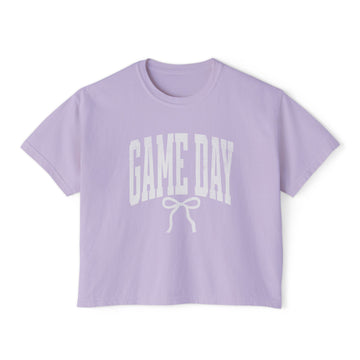 Game Day Women’s Boxy Tee | Lavender Vintage Sports Graphic Tee
