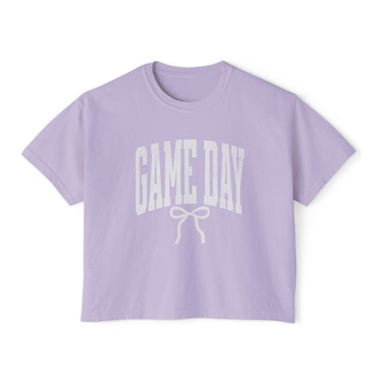 Game Day Women’s Boxy Tee | Lavender Vintage Sports Graphic Tee