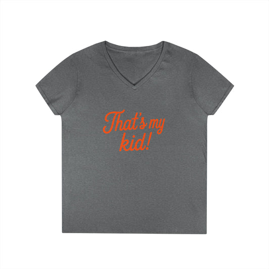 That’s My Kid V-Neck T-Shirt | Proud Mom Graphic V-Neck Shirt