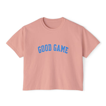 Good Game Boxy Tee | Vintage Sports Graphic Game Day Cropped T-Shirt