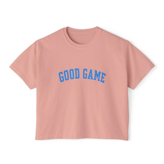 Good Game Boxy Tee | Vintage Sports Graphic Game Day Cropped T-Shirt