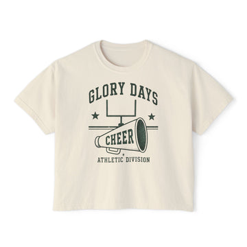 Glory Days Cheer Boxy Tee | Vintage Retro Cheerleader Graphic Shirt