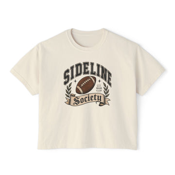 Sideline Society Football Boxy Tee | Vintage Football Game Day Shirt