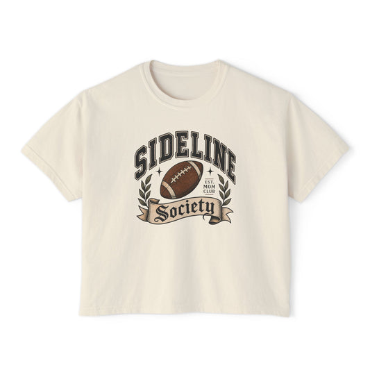 Sideline Society Football Boxy Tee | Vintage Football Game Day Shirt
