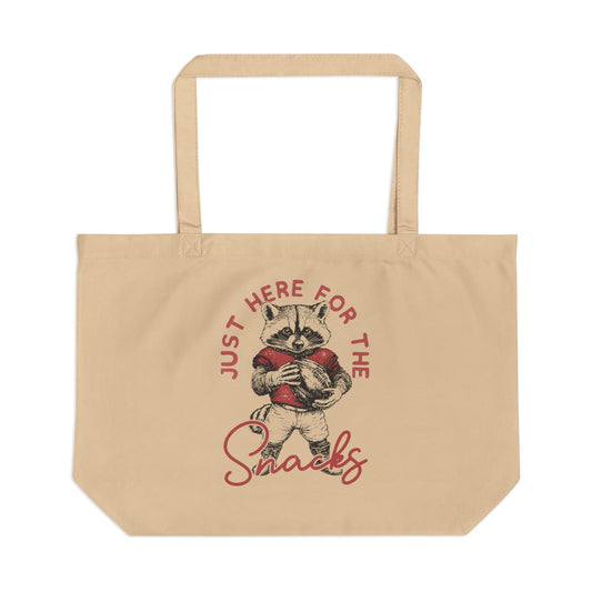 Tote Bag - "Just Here for the Snacks" Vintage Raccoon Eco Tote