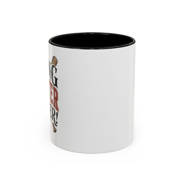 Baseball Mom Coffee Mug – 'Big Hitter' Accent Ceramic Mug (11/15oz)