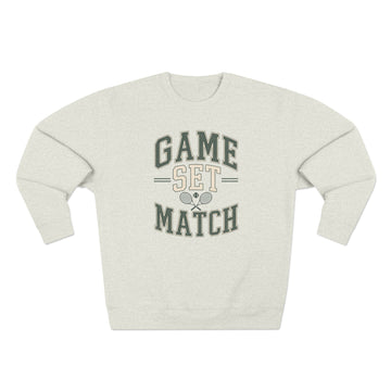 Game Set Match Sweatshirt | Tennis Crewneck Sweatshirt | Vintage Pullover