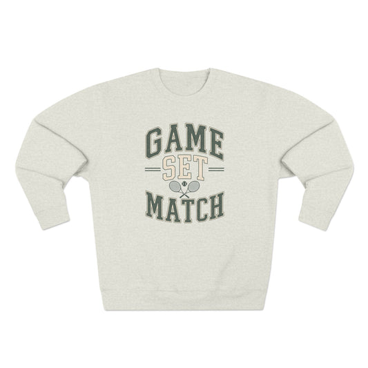 Game Set Match Sweatshirt | Tennis Crewneck Sweatshirt | Vintage Pullover
