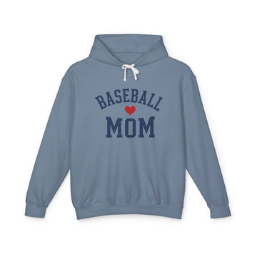 Baseball Mom Hoodie | Lightweight Pullover with Heart Graphic