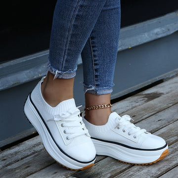 Summer Knitted Breathable Platform Sneakers