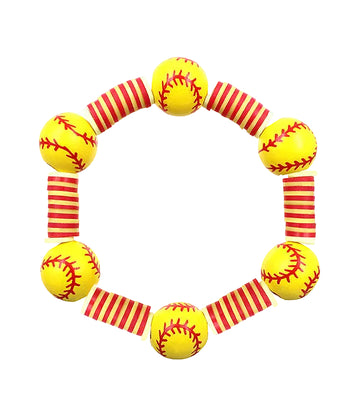 Softball Stretch Bracelet | Sporty Beaded Softball Bracelet for Game Day
