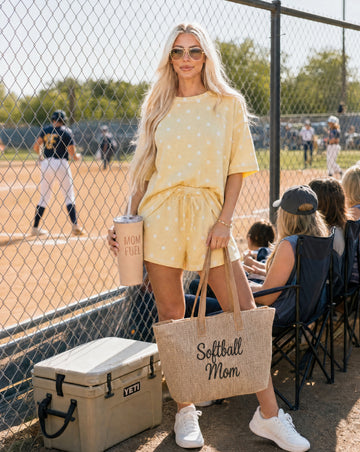 Polka Dot Lounge Matching Tee & Drawstring Shorts Set