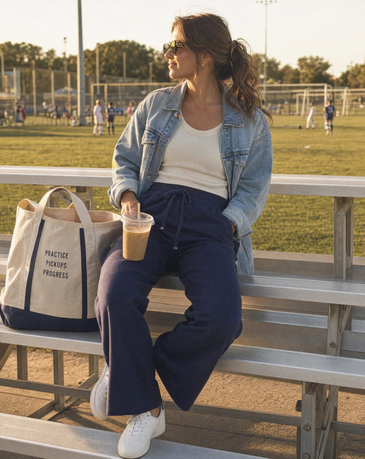 French Terry Wide Leg Sweatpants | Elevated Sports Mom Lounge Pants