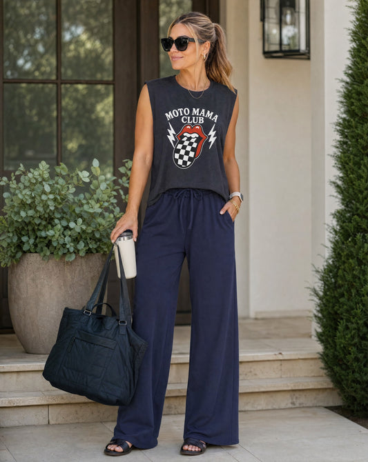 French Terry Wide Leg Sweatpants