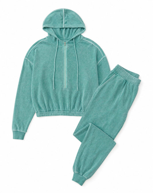Zenana Enzyme Washed French Terry Jumpsuit | Relaxed Sports Mom Lounge Style