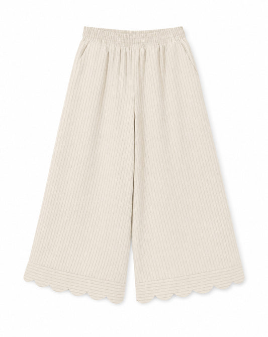 Umgee Pinstripe Wide Leg Pants | Lightweight Linen Blend Coastal Lounge Pants