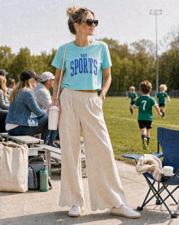 Umgee Pinstripe Wide Leg Pants
