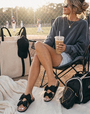 Chic Double Bow Slide Sandals
