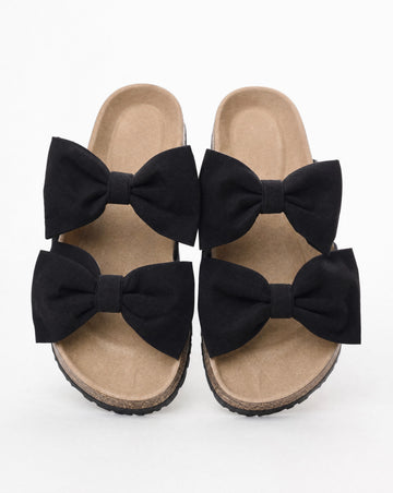 Double Bow Slide Sandals | Chic Everyday Slip-On Sandals for Sports Moms
