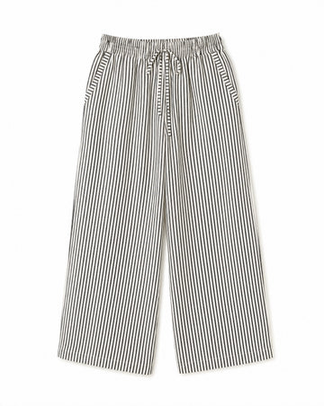 Stripe Wide Leg Elastic Drawstring Pants | Relaxed Sports Mom Lounge Pants