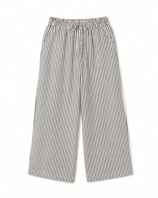 Stripe Wide Leg Elastic Drawstring Pants | Relaxed Sports Mom Lounge Pants