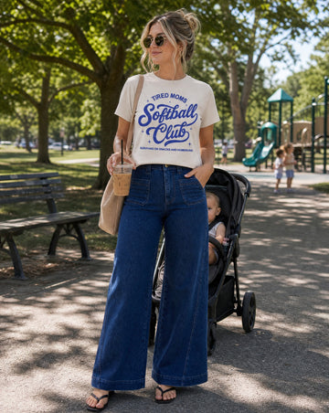 Judy Blue High-Waisted Retro Wide Jeans with Patch Pockets & Twisted Seams