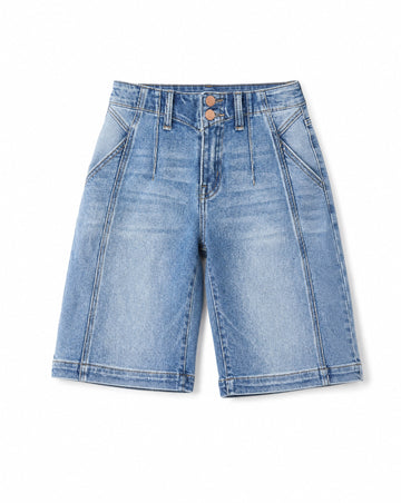 RISEN 2-Button Slouchy Jorts with Pockets | Relaxed Vintage-Inspired Denim Shorts