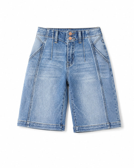 RISEN 2-Button Slouchy Jorts with Pockets | Relaxed Vintage-Inspired Denim Shorts