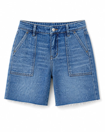 Judy Blue Mid Rise Bermuda Denim Shorts | Everyday Utility Denim Shorts