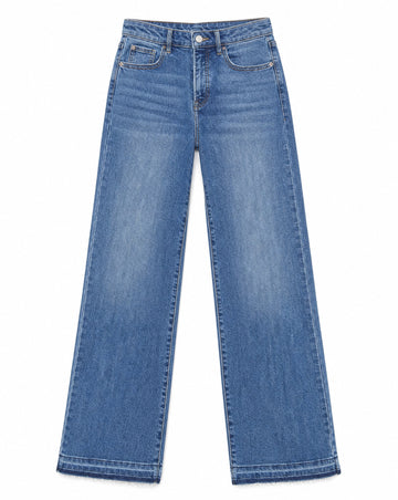 RISEN High Rise Wide Leg Jeans with Released Hem | Elevated Everyday Wide Leg Denim